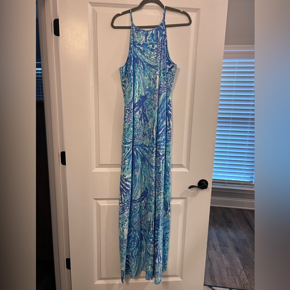 LILLY PULITZER BLUE HAVEN HEY HEY SOLEIL MARGOT MAXI DRESS